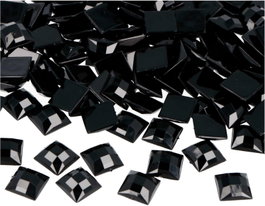 Innspiro Gemas acryliques carrées noir opaque 12x12mm, 500 pièces