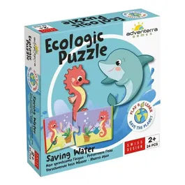 Geomag Ecologic Puzzle Saving Water - Jeu éducatif mini-puzzle pour enfants sur la préservation de l'eau, pièces colorées et autocorrectrices à partir de 2 ans