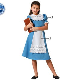 Déguisement Princesse, Robe de Princesse Bleue avec Tablier pour Fille 3-4 Ans