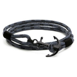 Tom Hope Bracelet Eclipse Triple Tour Gris et Noir Taille S
