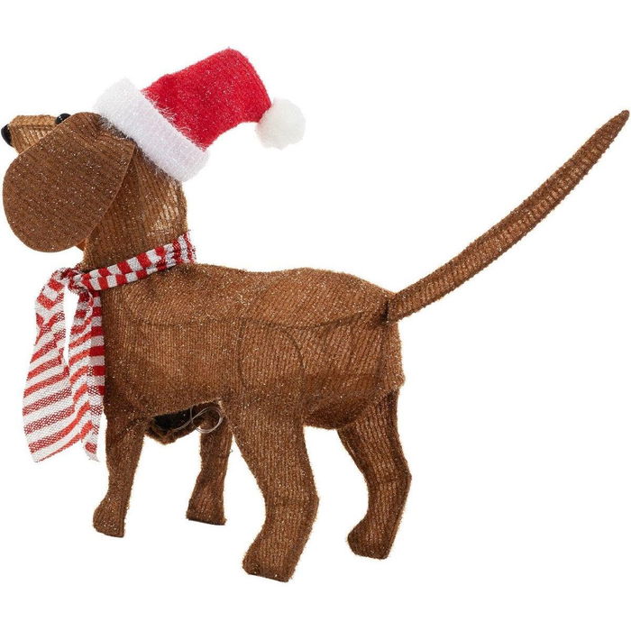 Figurine Décorative BASIC & CO Marron Chien Bonnet de Père Noël 70 x 12 x 43 cm