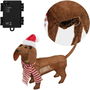 Figurine Décorative BASIC & CO Marron Chien Bonnet de Père Noël 70 x 12 x 43 cm