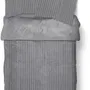 Today Parure de Lit Ribbed Côtelé Polaire Gris Uni - Housse de Couette 240x220 cm et 2 Taies 63x63 cm - 100% Polyester - Pour Lit 2 Personnes