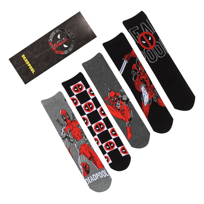 Marvel pack 5 paires de chaussettes Deadpool S-M Marvel pack 5 paires de chaussettes Deadpool S-M