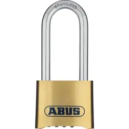 ABUS Cadenas à combinaison numérique 180IB/50HB63 - Corps laiton forgé, anse inox - Sécurité extérieure, verrouillage double, code 4 chiffres