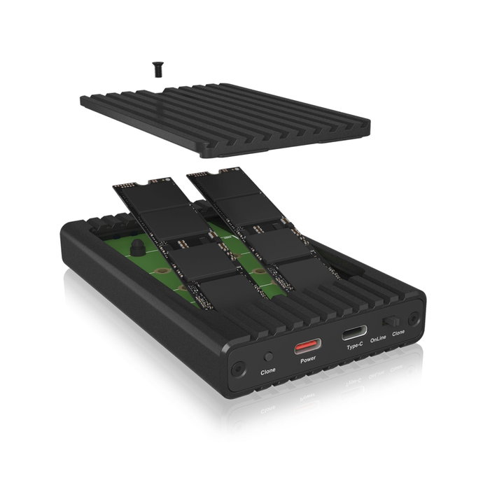 Icy ICY BOX IB-2817MCL-C31 Boîtier de clonage pour deux SSD M.2 NVMe