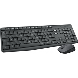 Logitech MK235 (920-007905) - Souris et clavier sans fil 2,4 GHz, pavé numérique, gris