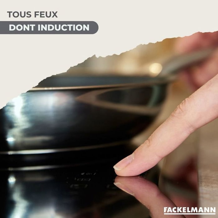 Fackelmann Set Geneva - Batterie de cuisine 11 pièces en inox avec 2 poêles, 3 casseroles et 6 ustensiles