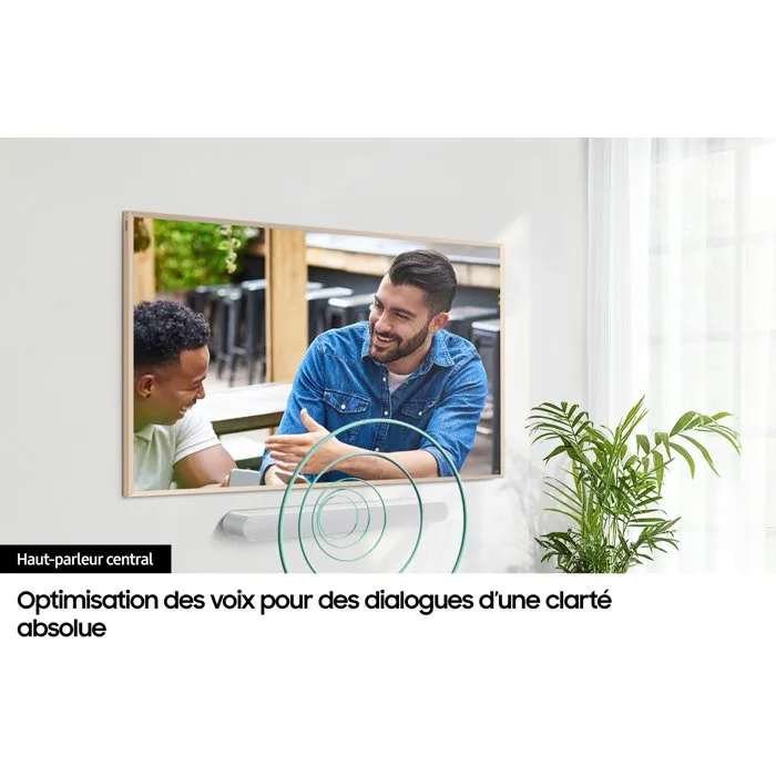 Samsung Barre de Son HW-S67D/XE, Série S 5.0 Ch, 7 Haut-parleurs, Dolby Atmos, DTS Virtual:X, Wi-Fi, Bluetooth, HDMI eARC, Compatible Q-Symphony, Blanc