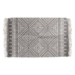 Home Deco Factory Tapis Ethnique 60x90 cm Blanc et Noir