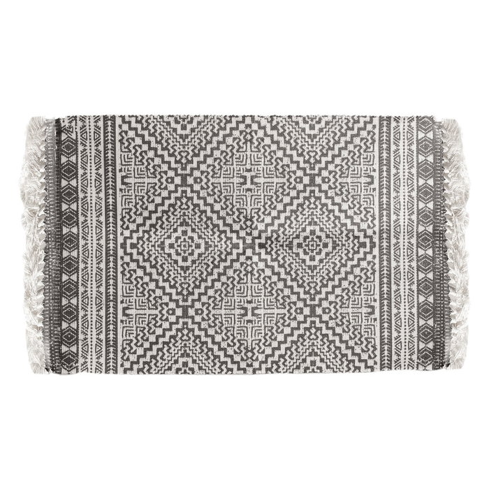 Home Deco Factory Tapis Ethnique 60x90 cm Blanc et Noir Home Deco Factory Tapis Ethnique 60x90 cm Blanc et Noir