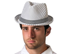 Atosa Sombrero Gánster Rayas Blanc et Noir