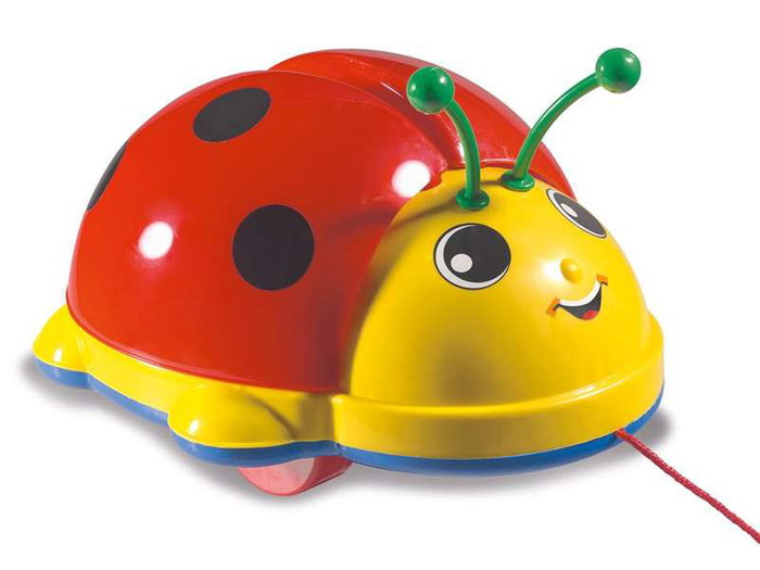Molto - Jouet à tirer Coccinelle avec sons - Jouet d'éveil 23 cm - Pour enfants à partir de 1 an