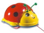 Molto - Jouet à tirer Coccinelle avec sons - Jouet d'éveil 23 cm - Pour enfants à partir de 1 an