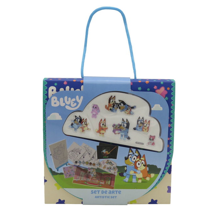 CYP BRANDS - Set artistique Bluey pour enfants - Kit créatif de coloriage et peinture - Dimensions: 222 x 222 x 38 mm