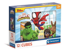 Clementoni Puzzle Cubes 12 pièces - Spidey and His Amazing Friends - Jeu éducatif pour enfant de 3 ans