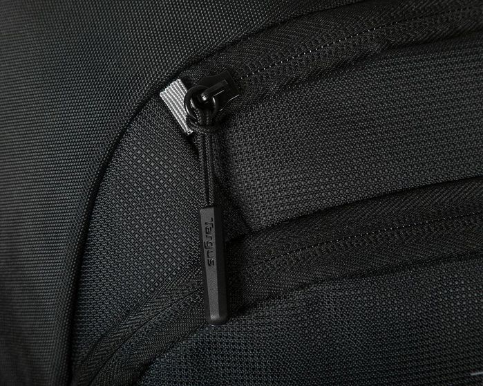Targus Sac à Dos Classique EcoSmart CN600GL 25 L Noir pour Ordinateurs jusqu'à 16" avec Protection Suspendue, Fabricau Imperméable et Matière Recyclée (6 Bouteilles)
