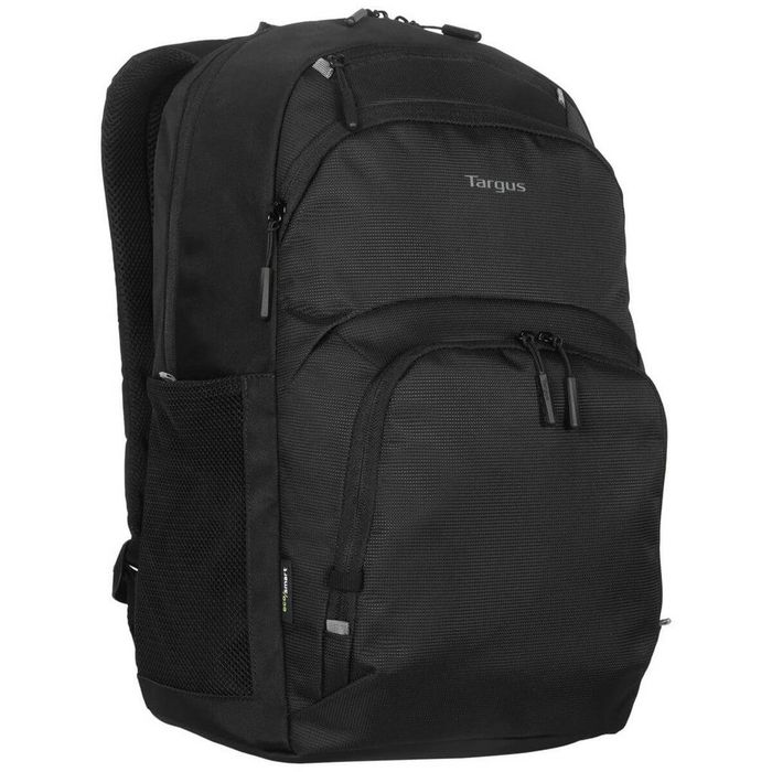 Targus Sac à Dos Classique EcoSmart CN600GL 25 L Noir pour Ordinateurs jusqu'à 16" avec Protection Suspendue, Fabricau Imperméable et Matière Recyclée (6 Bouteilles)