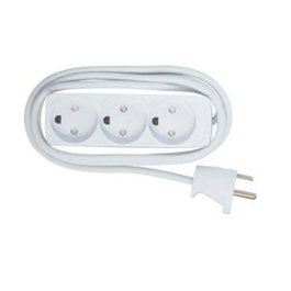 MicroConnect Multiprise Schuko 3 Prises avec Protection Enfant, Câble 5m, Blanche