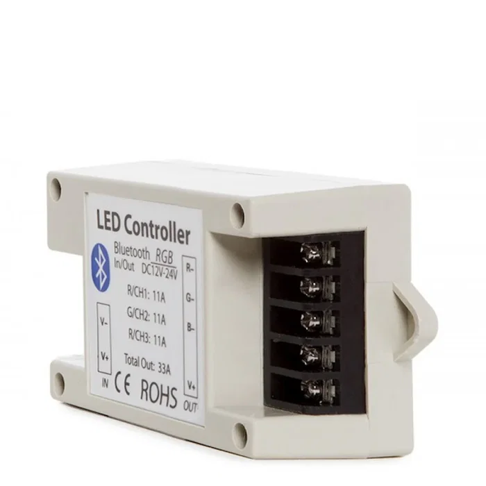 Contrôleur LED RGB Bluetooth pour Smartphone 12-24VDC 400-800W