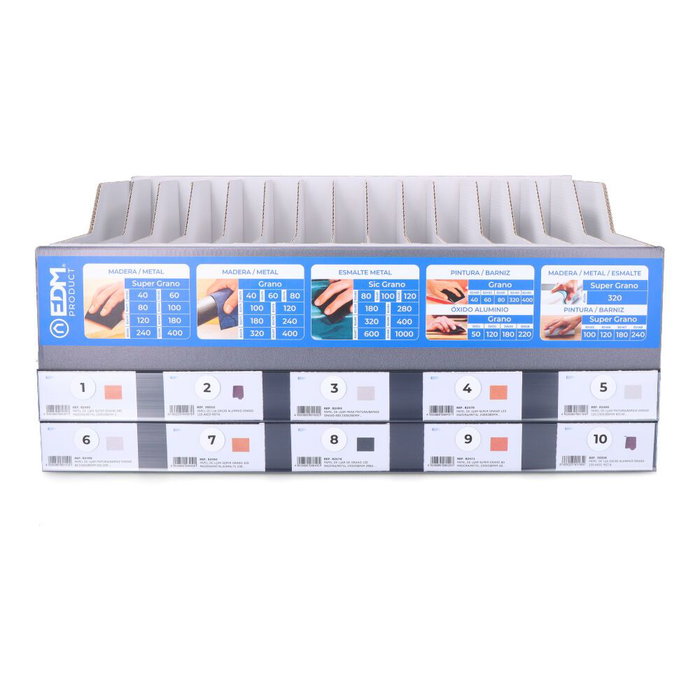 Edm Exposito carton pour papier de verre 49x22x37cm 15 fentes