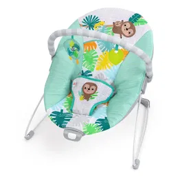 Bright Starts Transat bébé vibrant Wild Wonders - Arche de jouets d'éveil amovible, Harnais 3 points, Pour bébés de 0 à 6 mois