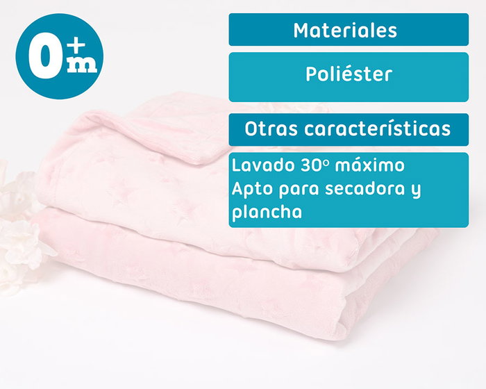 KioKids Couverture rose avec étoiles en relief