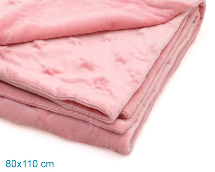 KioKids Couverture rose avec étoiles en relief