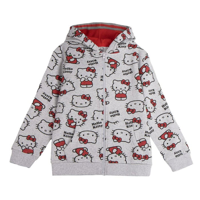 Cerdá Sweat-shirt à capuche en coton brushed avec fermeture éclair Hello Kitty - Taille 12 ans