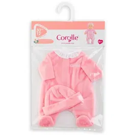 Corolle - Pyjama rose avec bonnet pour poupon de 30 cm - Vêtement doux à bandes auto-agrippantes - Collection Mon premier poupon - Dès 18 mois
