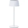 BRILLIANT PICCO - Lampe solaire de table d'extérieur LED, 5W 300 Lumen 3000K, blanc métal et plastique, ampoule incluse