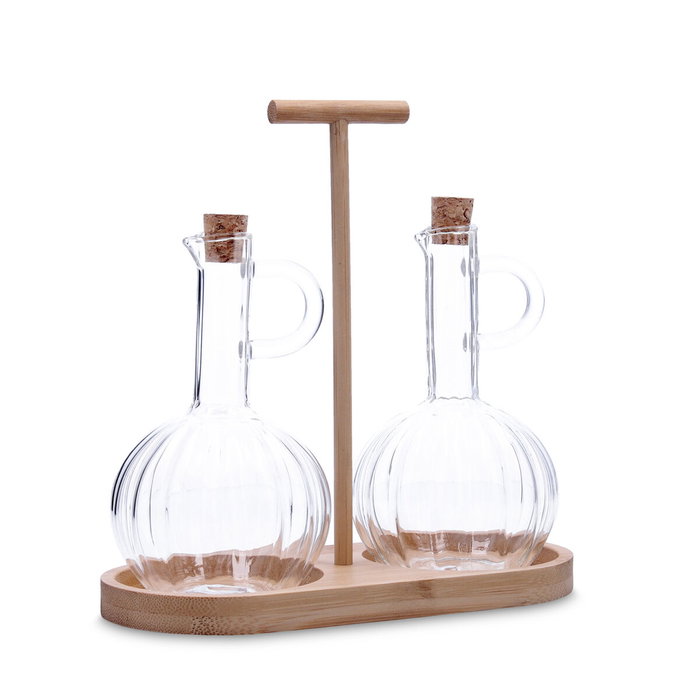 Quid Set Aceitera y Vinagrera Trend Borosilicato Transparente 21x9,5x20,5 cm