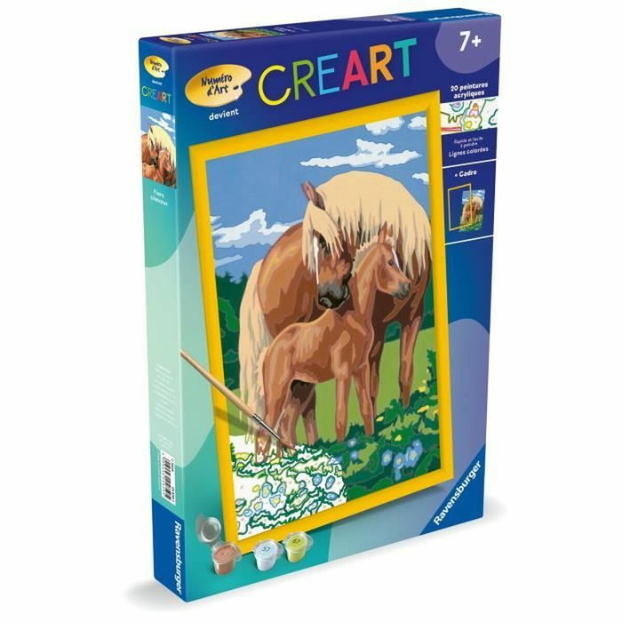 Ravensburger CreArt Kids Fiers chevaux Kit de peinture par numéros 31x21cm