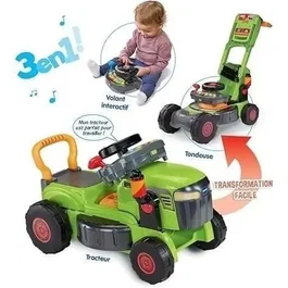 VTech Baby - Super Tracteur Magi'Tondeuse Évolutif 3 en 1 - Porteur Interactif - Vert Multicolore - Jouet 12 à 36 Mois