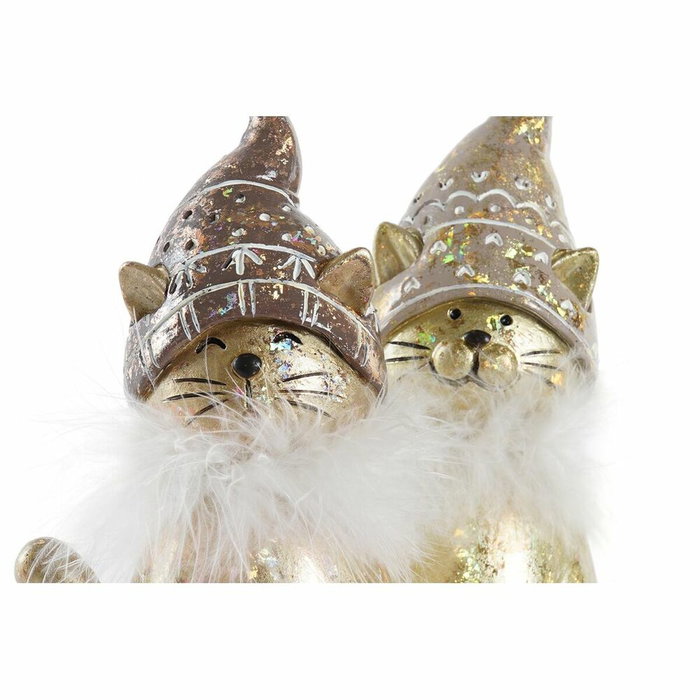 Décorations de Noël DKD Home Decor Résine Chat (9 x 6 x 15 cm) (2 Unités)