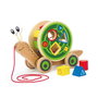Hape - Jouet à tirer puzzle escargot en bois avec corde - Jeu d'encastrement pour enfants dès 12 mois - 30,10 x 18,6 x 11,20 cm