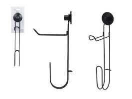 Berilo Porte-Rouleau Double avec Ventouse Métal Noir Mat 3 x 32 x 15 cm Acier ABS (Set de 12)