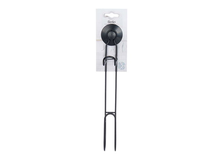 Berilo Porte-Rouleau Double avec Ventouse Métal Noir Mat 3 x 32 x 15 cm Acier ABS (Set de 12)