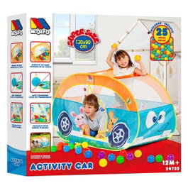 Molto Parc de balles pour enfants avec voiture et 25 balles incluses, tapis de jeu en tissu et plastique