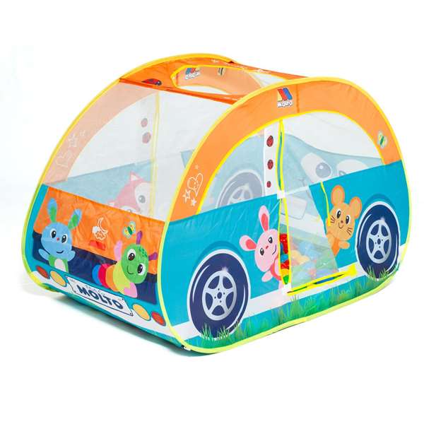 Molto Parc de balles pour enfants avec voiture et 25 balles incluses, tapis de jeu en tissu et plastique Molto Parc de balles pour enfants avec voiture et 25 balles incluses, tapis de jeu en tissu et plastique