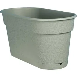 Riviera Terea - Jardinière en résine tressée imitation rotin - L 60 cm - Vert argile