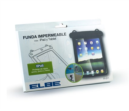 Elbe FI-011 - Fond imperméable IPX8 universel pour tablette et iPad jusqu'à 10,1 pouces - Protection contre l'eau, le sable et les éclaboussures
