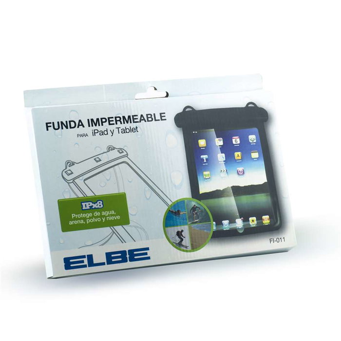Elbe FI-011 - Fond imperméable IPX8 universel pour tablette et iPad jusqu'à 10,1 pouces - Protection contre l'eau, le sable et les éclaboussures