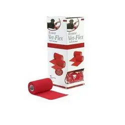 Kruuse Vet-Flex Bandage Cohésif Rouge 10 cm x 4,5 m (Pack de 10)