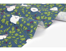 Dailylike Tissu Oxford en coton motif mésange à longue queue 1,50m x 3m