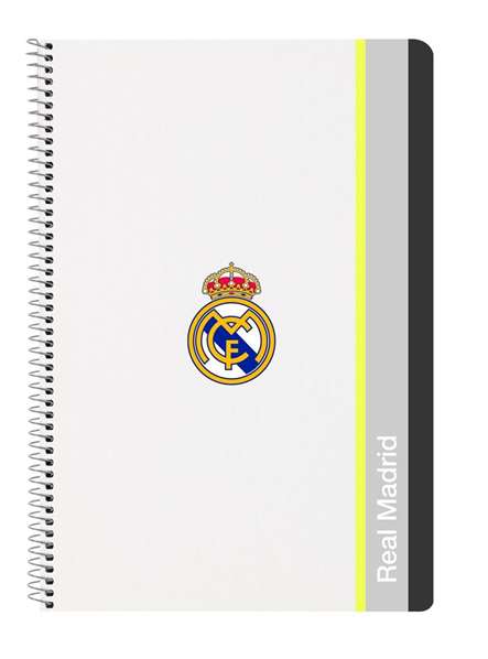 Safta - Carnet grand format 21,5x31 cm, 80 pages à lignes, couverture rigide décor Real Madrid Équipe 25/26, pour enfant (3 ans et plus)