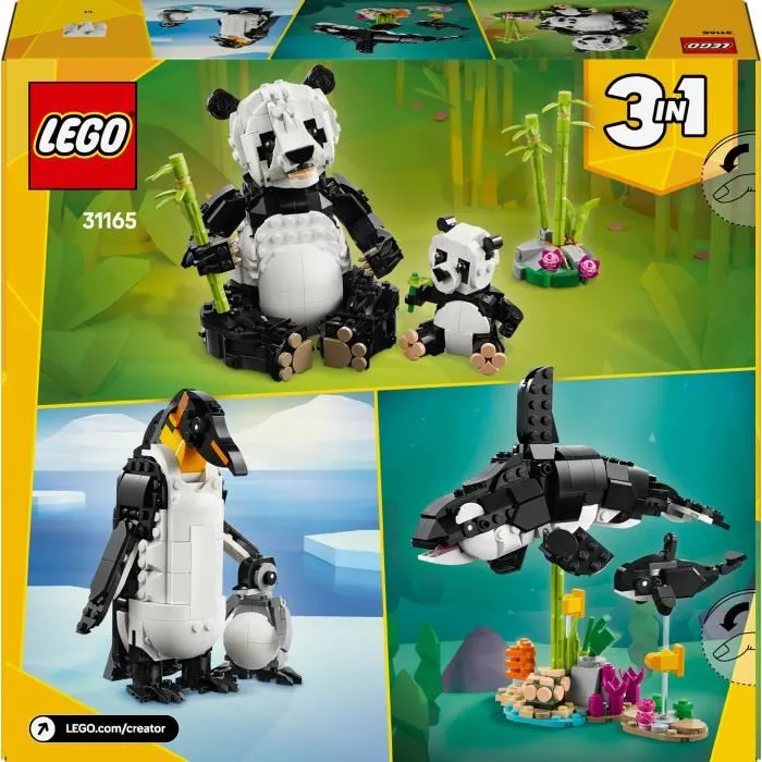 Lego 31165 LEGO Creator 3-en-1 : Animaux Sauvages - Famille de Pandas, Orques ou Manchots - 626 Pièces - Jeu de Construction Créatif - Enfants Dès 8 Ans Lego 31165 LEGO Creator 3-en-1 : Animaux Sauvages - Famille de Pandas, Orques ou Manchots - 626 Pièces - Jeu de Construction Créatif - Enfants Dès 8 Ans