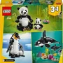 Lego 31165 LEGO Creator 3-en-1 : Animaux Sauvages - Famille de Pandas, Orques ou Manchots - 626 Pièces - Jeu de Construction Créatif - Enfants Dès 8 Ans
