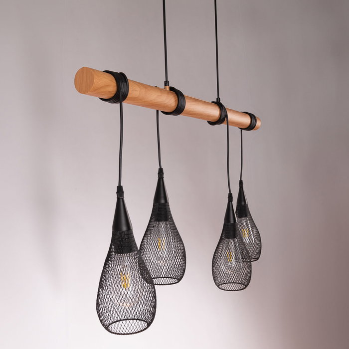 Lampe À Suspension Paradise en métal et bois
