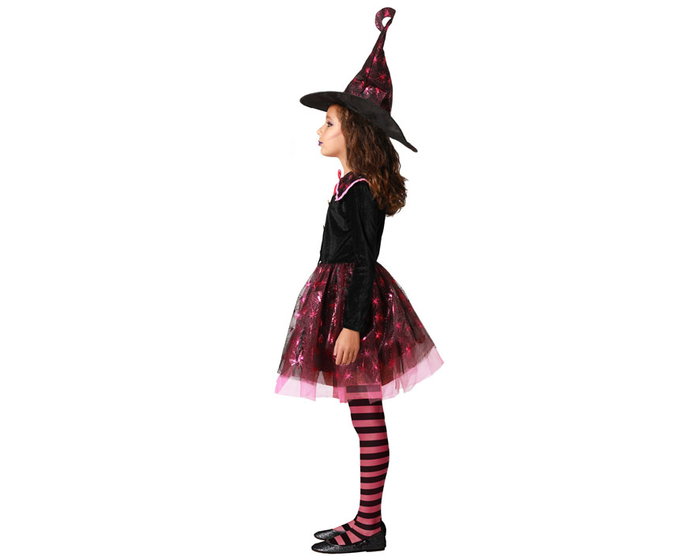 atosa Déguisement de sorcière court fuchsia avec chapeau pour fille atosa Déguisement de sorcière court fuchsia avec chapeau pour fille